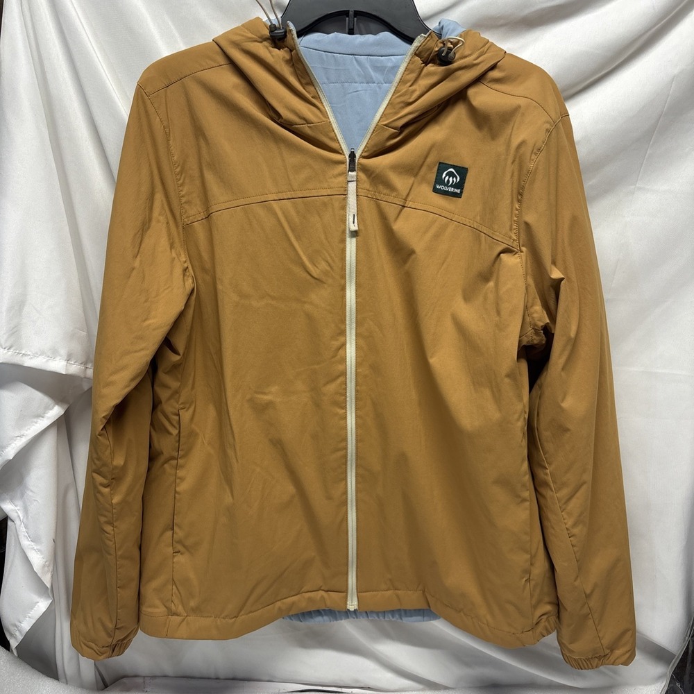 Wolverine Men's Windbreaker Rain Fortifier Hooded Jacket Size L Lightly Quilted